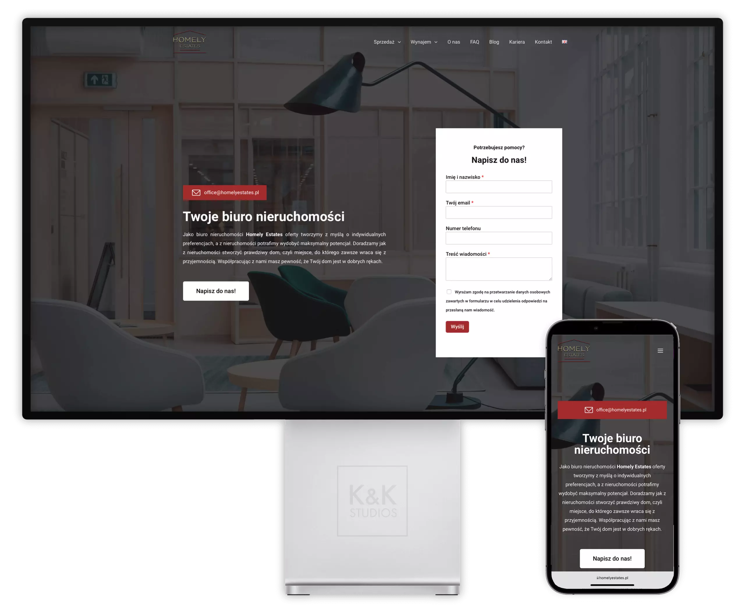 K&K Studios - Web Design - Strony Internetowe - Portfolio - Realizacje - Homely Estates